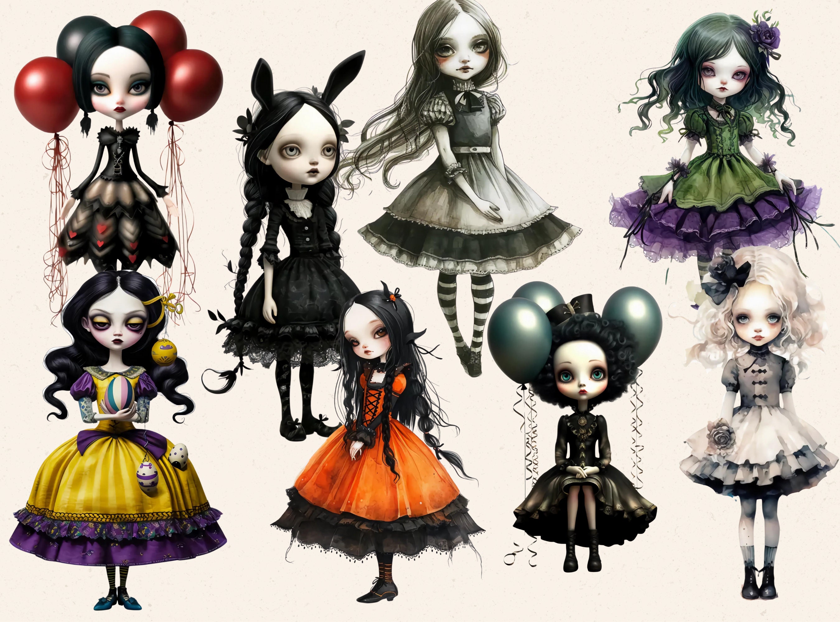 Gothic Princess Clipart, Gothic Girls Clipart, Gothic Dolls Png, Goth ...