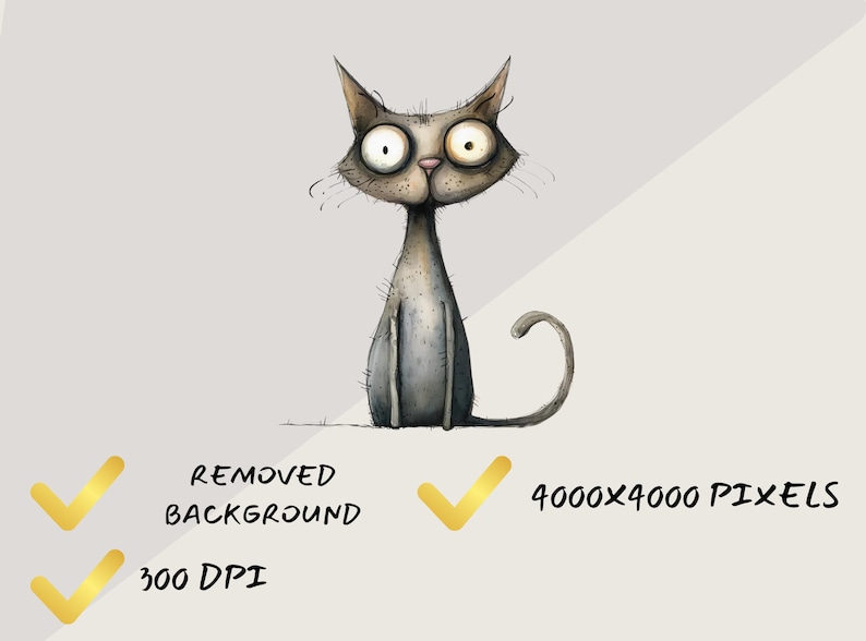 Puede incluir: Una ilustraci&oacute;n de dibujos animados de un gato gris con ojos grandes y abiertos y una expresi&oacute;n de sorpresa. El gato est&aacute; sentado con la cola enroscada alrededor de su cuerpo. El fondo es de color gris claro.