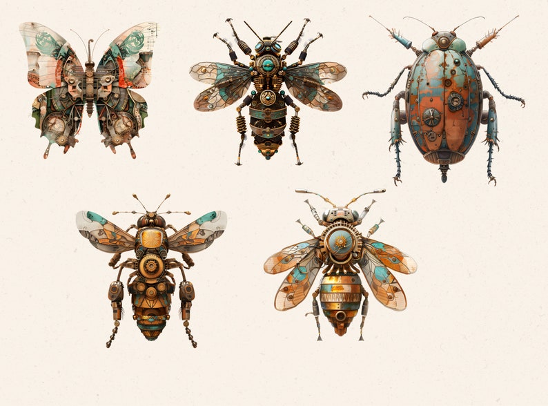 Steampunk Girl Clipart, Steampunk Insect Clipart, Insect Dragon Clipart ...