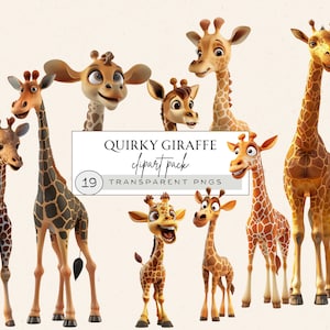 Clipart original girafe, bébé girafe chambre d'enfant Clipart Png, anniversaire girafe Png, clipart famille girafe, cadeau pour bébé, chambre d'enfant girafe