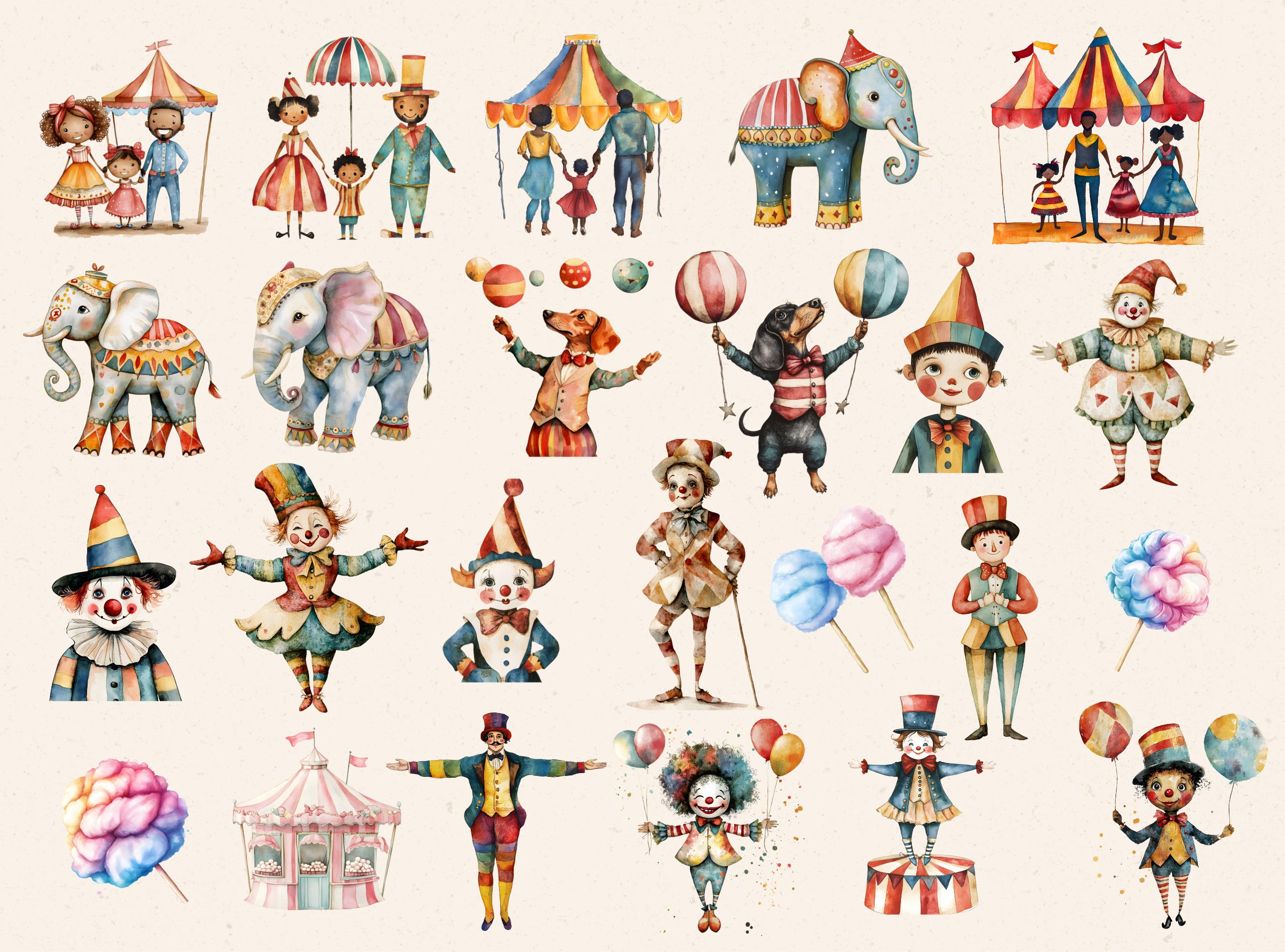 Circus Theme Clipart, Circus Birthday Png Bundle, Vintage Circus ...