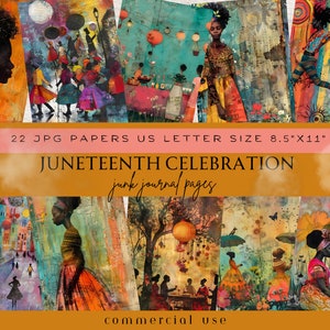 Kit diario spazzatura Ragazza nera, Diario Juneteenth, Pagine di diario spazzatura celebrazione afroamericana, Carta digitale afroamericana, Ragazze stravaganti