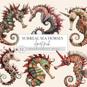 Sea Horse Clipart, Surreal Clipart, Underwater Clipart, Under The Sea Watercolor Clipart, Under Water Clipart, Undersea Clipart, Seahorse