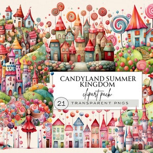 Candyland Png, Candyland Urodziny Png, Candyland Clipart, Domy Wiejskie Png, Candyland Dom Clipart, Akwarela Księżniczka Zamek Clipart