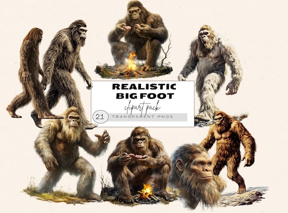 Big Foot Clipart, Mystical Creature Clipart, Fantasy Clipart, Sasquatch Clip Art, Big Foot Art, Big Foot T-shirt Design, Sublimation, Png