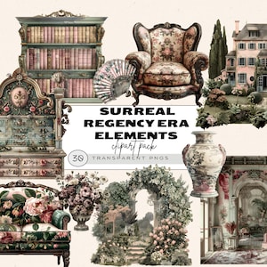 Clipart z epoki regencji, Clipart z epoki regencji, Clipart z Jane Austen, Clipart z meblami regencji, Clipart z szafkami barokowymi, Clipart z domami z epoki regencji