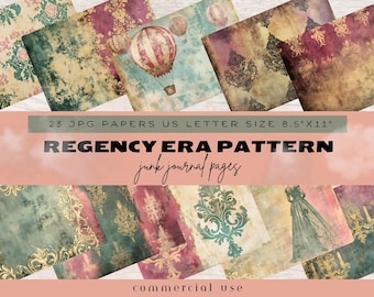 Regency Era Junk Journal Pages, Regency Era Junk Journal, Sage Green Junk Journal Printable, Jane Austen Junk Journal Kit, Journal Page Base
