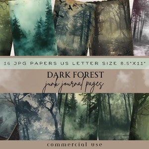 Junk Journal Dark Forest, Moody Forest, Commercial Use, Forest Scrapbooking Paper, Dark Forest Junk Journal, Junk Journal Ephemera, Moody