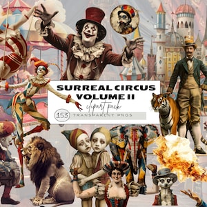 Circus Theme Clipart, Circus Junk Journal Kit, Vintage Circus Clipart, Circus Tent Clip Art, Circus Animals Clipart, Freak Show Circus Image