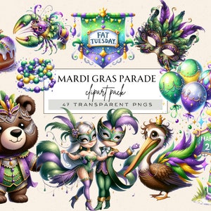 pelican mardi gras beads