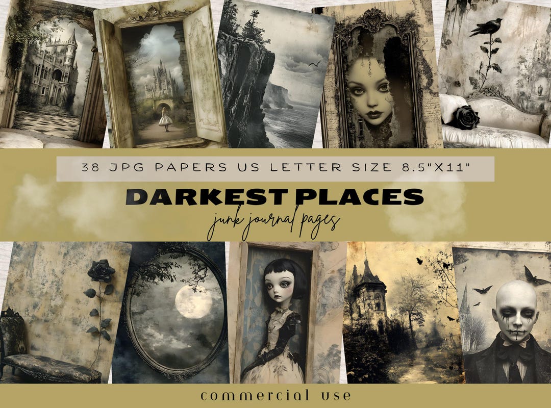 Gothic Junk Journal, Eerie Places Junk Journal Pages, Scary Halloween ...