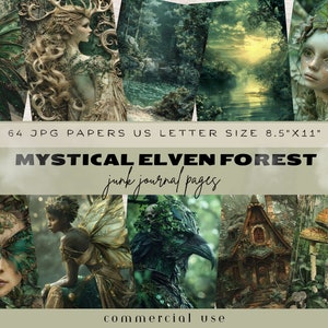 Elven Forest Junk Journal, Junk Journal Kits Elven Forest, Dark Forest, Digital Paper, Fairy Forest Journal Kit, Forest Fairy, Background
