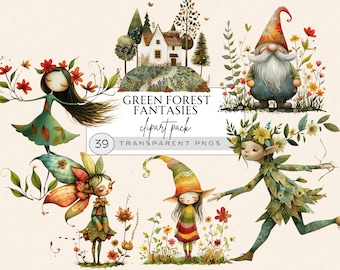 Fairy Birthday Shirt Png, Enchanted Forest Clipart, Quirky Elves Clipart, Whimsical Forest Png, Whimsical Fairy Png, Nursery Decor. Mushroom