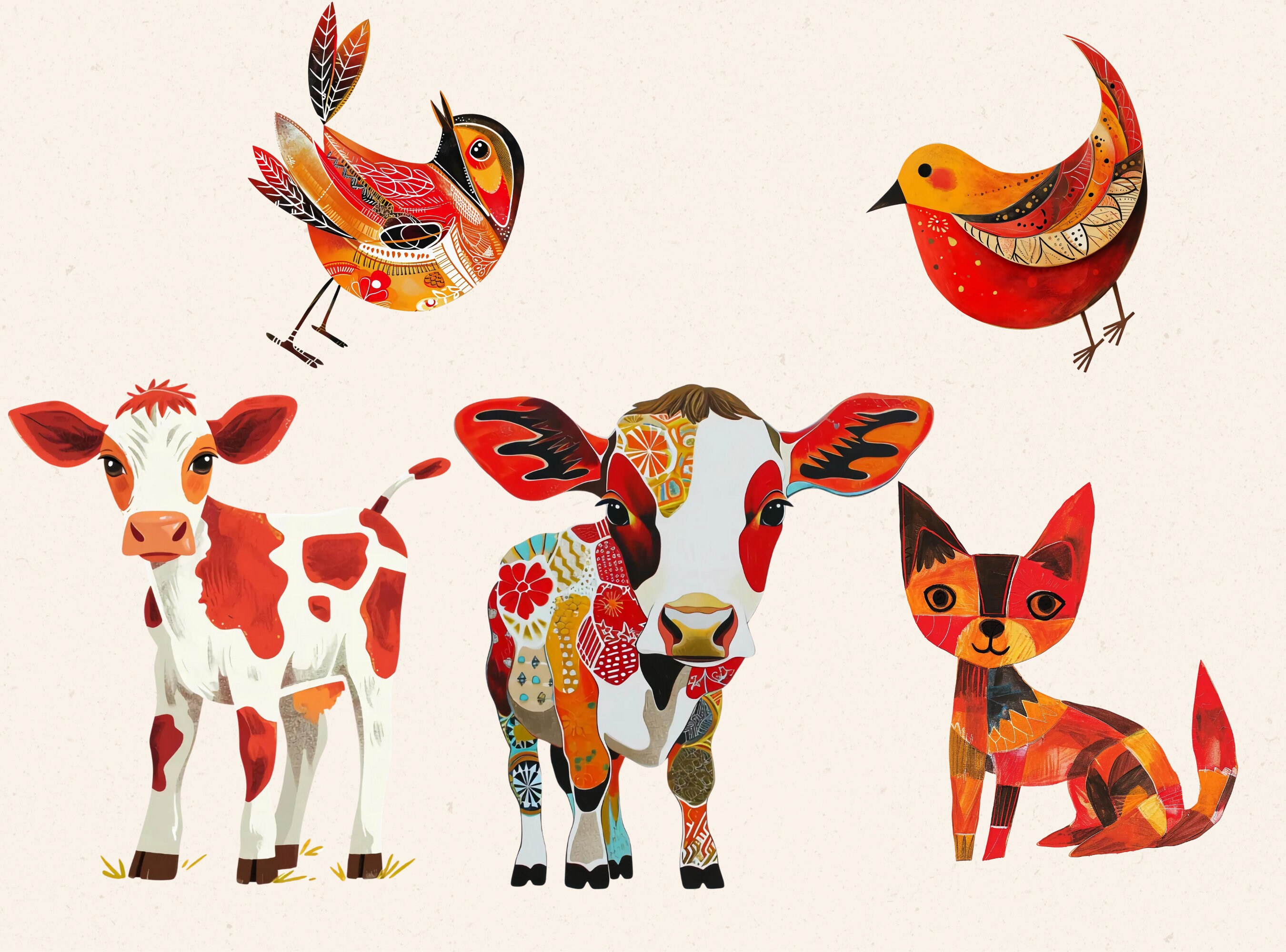 Funny Farm Animals Clipart, Qirky Animals Clipart, Cute Mouse Clipart ...