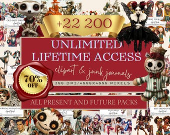 Clipart Bundle Unlimited Lifetime Access, Entire Store Clipart, Whole Store Clipart, Watercolor Clipart Shop Mega Bundle, Junk Journal Mega