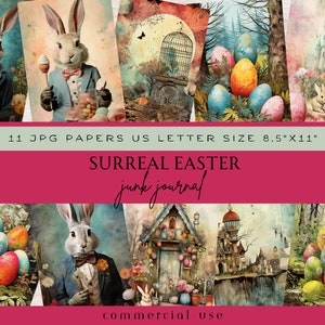 Easter Scrapbook DIY Pages, Easter Eggs Pastel Junk Journal, Easter Bunny Junk Journal Kit, Easter Animals Journal, Surreal Junk Journal