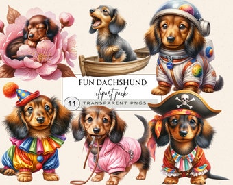 Long Haired Dachshund Png, Pirate Dachshund Png, Hot Air Balloon Png, Dachshund Sleeping In Flower, Clown Dachshund Clipart, Realistic Dog