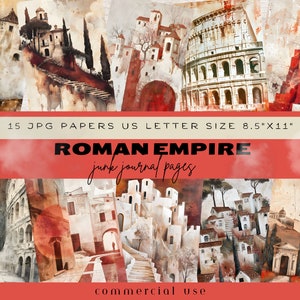 Roman Empire Junk Journal Pages, Digital Paper, Junk Journal Kit Vintage, History Junk Journal, Ancient Rome Junk Journal, Roman City
