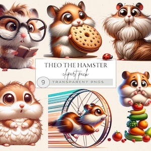 Watercolor Hamster Clipart, Gift For Children, Funny Hamster Clipart, Quirky Animals Clipart, Cute Hamster Png, Hilarious Hamster, Cookie