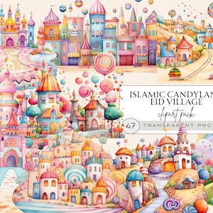 Muslimischen Clipart, Eid Clipart, Eid Mubarak Clipart, Candyland Eid Mubarak Clipart, Eid Mubarak Png, Candyland Clipart, Pastell Eid Clipart