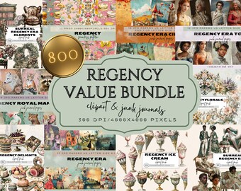 Regency Era Mega Bundle, Regency Era Junk Journal Pages, Regency Junk Journal Kit, Regency Food Clipart,Surreal Peculiar People,Regency Core