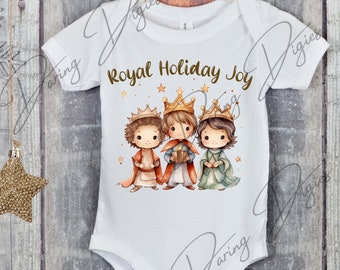 Christmas Cute Nativity Clipart, Watercolor Clipart Nativity, 1 png file of three wise men design, for Christmas cards, t-shirts, pillows
