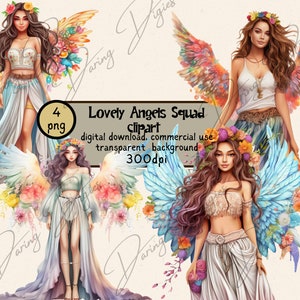 Clipart de fada de anjo, clipart de asa de anjo, download de anjo, clipart de aquarela anjos, clipart de anjo de natal, anjos da guarda, meninas angelicais
