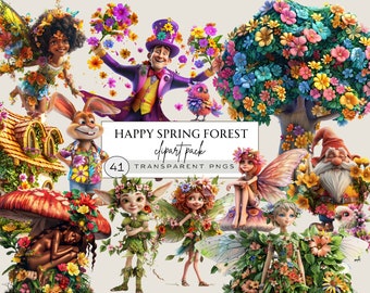 Magisk älvträdgård Clipart, blommig älvträdgård Clipart, magisk blomsterälva Clipart, älvträdgård och svamp Clipart, mörk älva Png