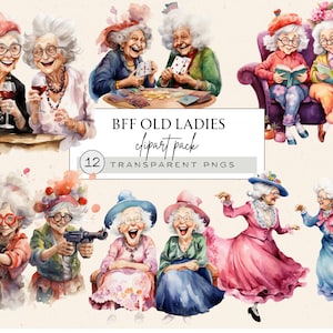 Lustig alte Damen Clipart, alte Dame Clipart, alte Frau Clipart, alte lustige Damen Png, alte Dame Png, alte Frau Png, alte Freunde Png, Oma