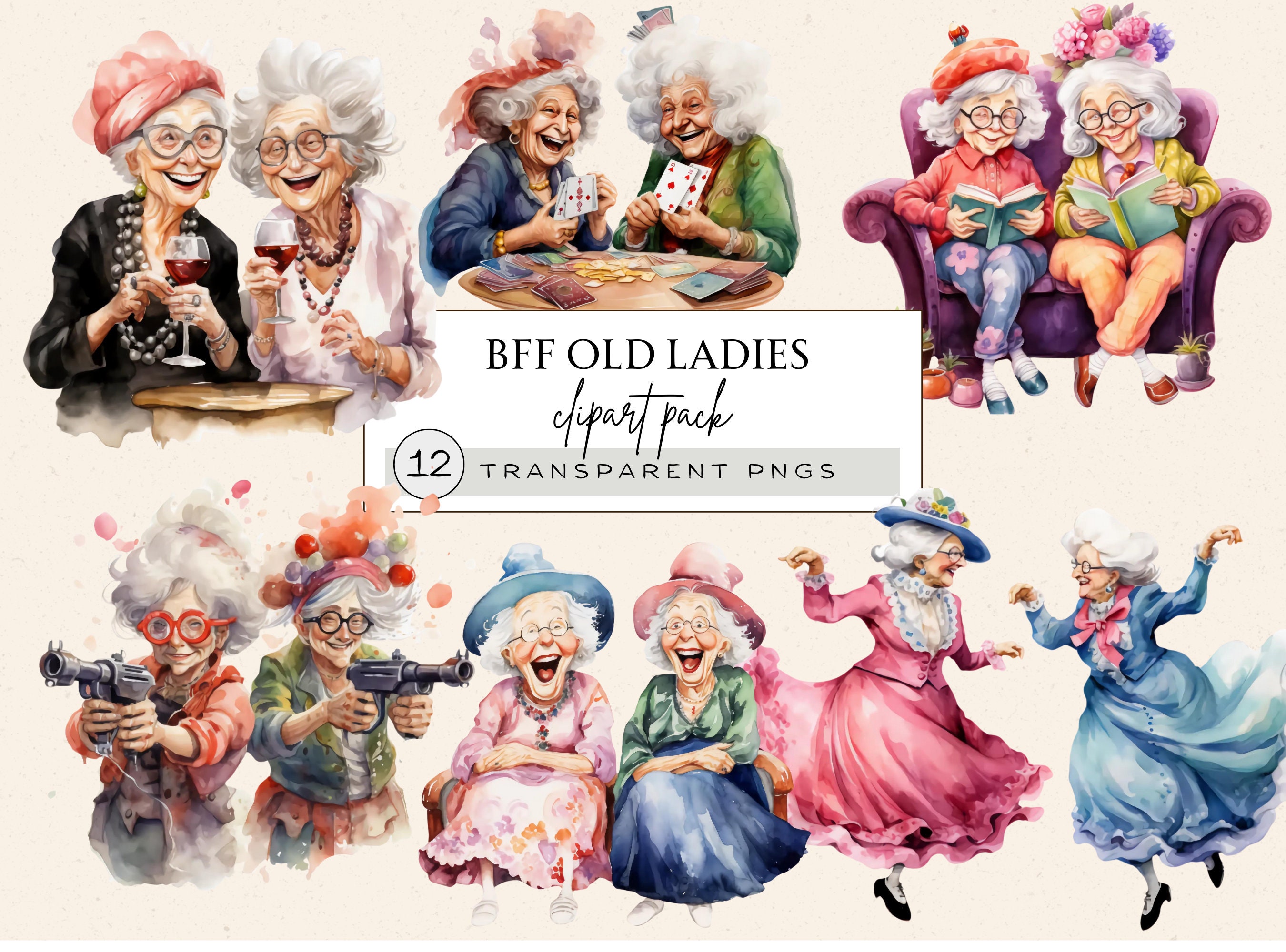 Funny Old Ladies Clipart, Old Lady Clipart, Old Woman Clipart, Old ...