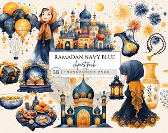 Eid Mubarak Clipart, Eid Clipart, Ramadan Clipart, Ramadan Kareem Clipart, Ramadan Sublimation Png, Eid Mubarak Png, Islamic Clipart, Navy