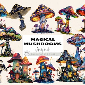 Clipart De Jardim De Fadas E Cogumelos, Cogumelos Hippie, Cogumelos Fluorescentes, Casas De Cogumelos, Cogumelo Psicodélico Png, Sublimação, Fofo