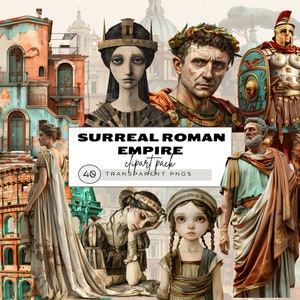 Roman Empire Clipart, Ancient Rome Clipart, Surreal Clipart, Roman Soldier, Roman Woman Portrait, History Lesson, Commercial Licence, Rome