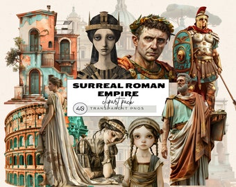 Roman Empire Clipart, Ancient Rome Clipart, Surreal Clipart, Roman Soldier, Roman Woman Portrait, History Lesson, Commercial Licence, Rome