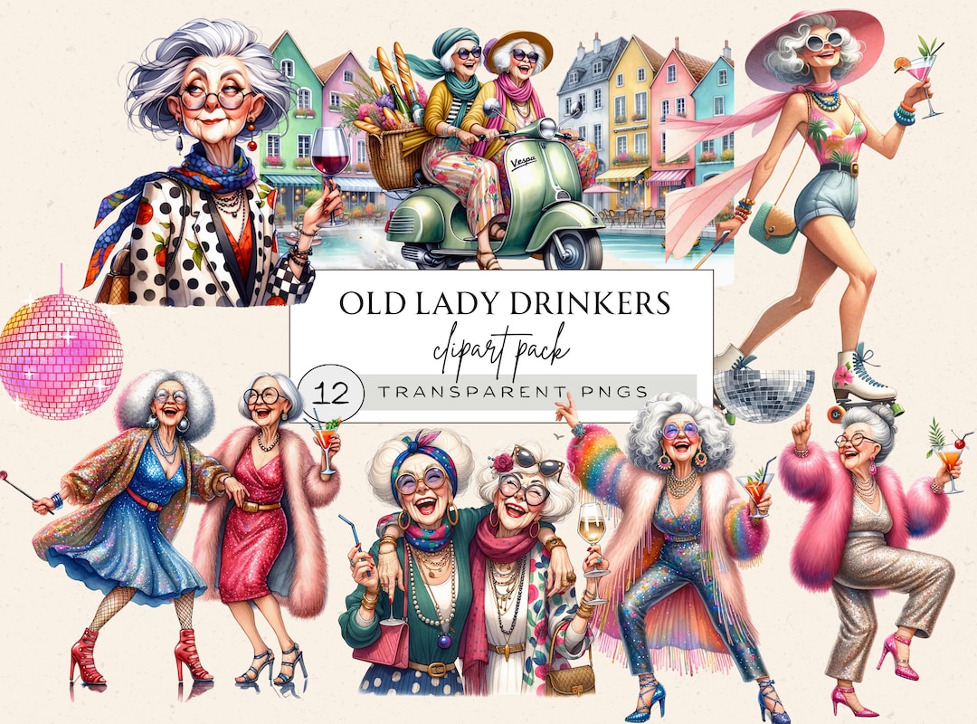 Funny Old Ladies Clipart, Old Couple Clipart, Funny Old Lady Png, Old ...