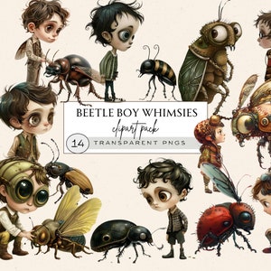 Clipart de niño caprichoso, niño y insecto png, amigos para siempre png, chicos tristes png, escarabajos png, png peculiar, imágenes prediseñadas de insectos, socios caprichosos, chico lindo