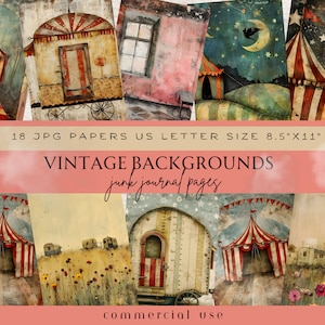 Circus Junk Journal, Circus Pages, Circus Digital Paper, Circus Digital Background, Vintage Circus Images, Surreal Circus, Circus Landscapes