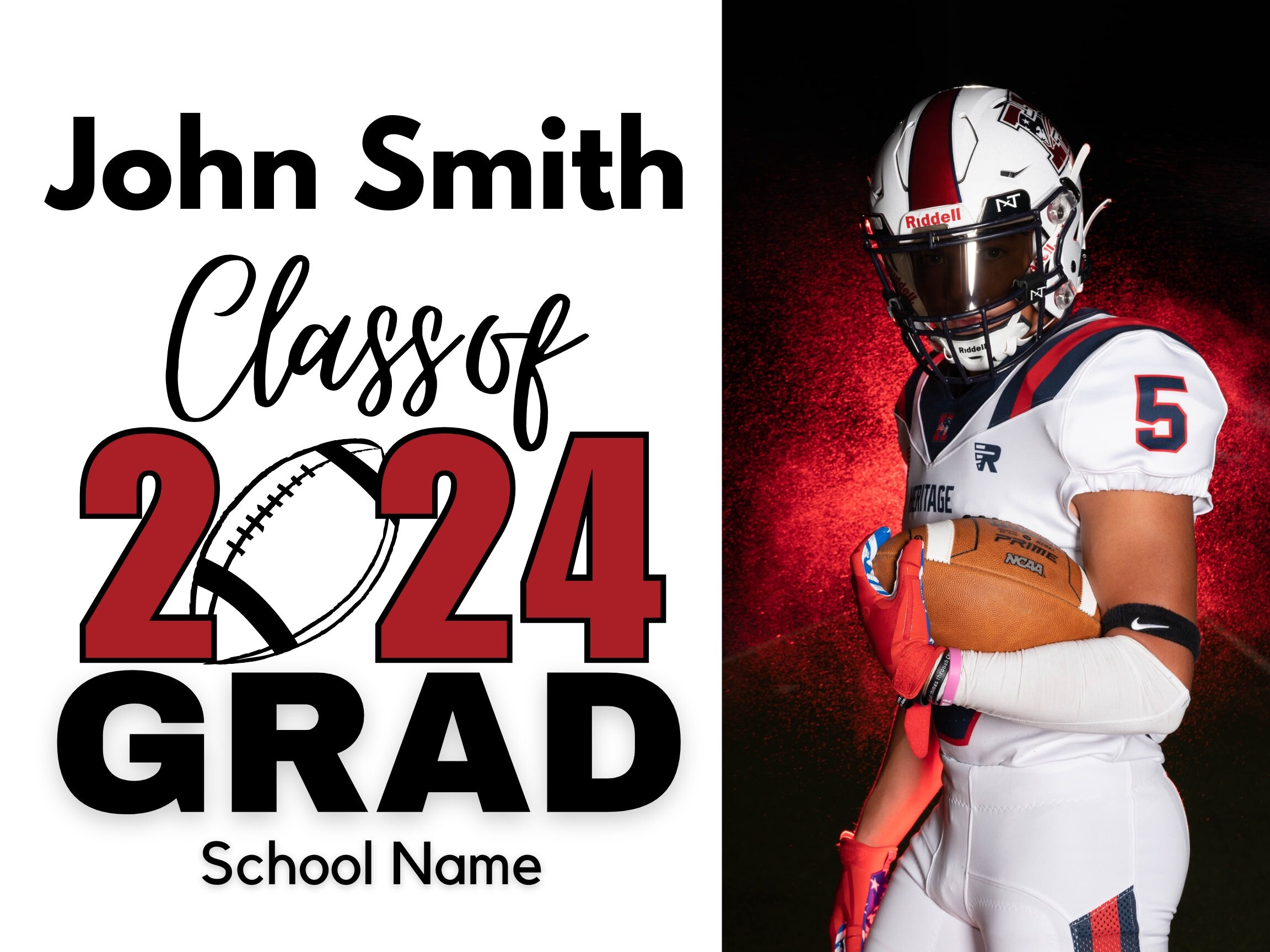 2024 Senior Football Yard Sign Template High School Football Etsy