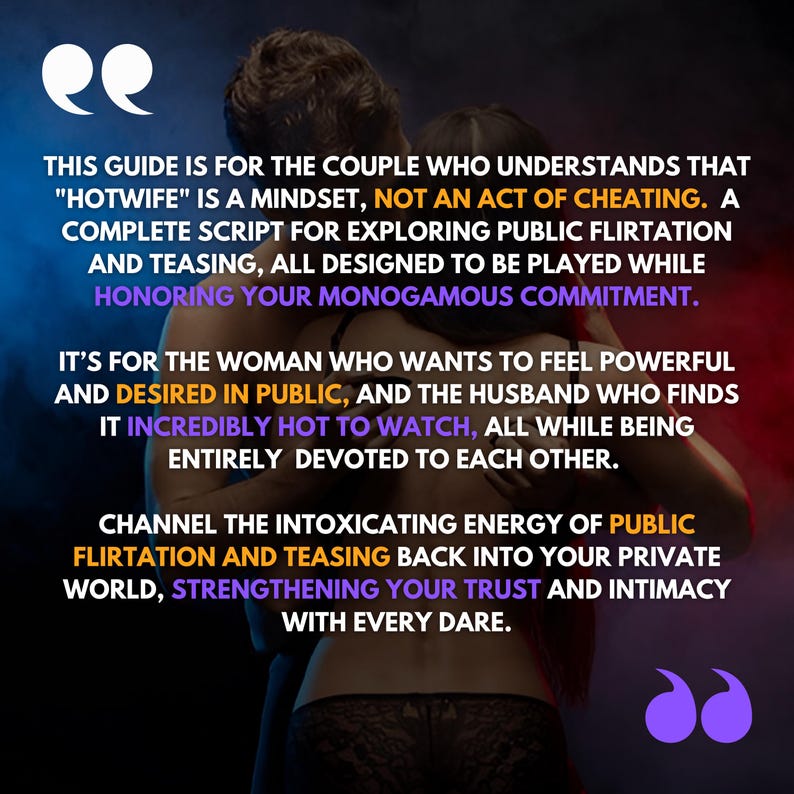 Ignite your passion with our Hotwife Game for Couples. This printable PDF includes 150+ spicy questions & dares designed to celebrate her sexuality and fuel your shared fantasies. Perfect for a naughty date night, this game helps you explore her hotpast and deepen your intimacy. Instant download for immediate fun.