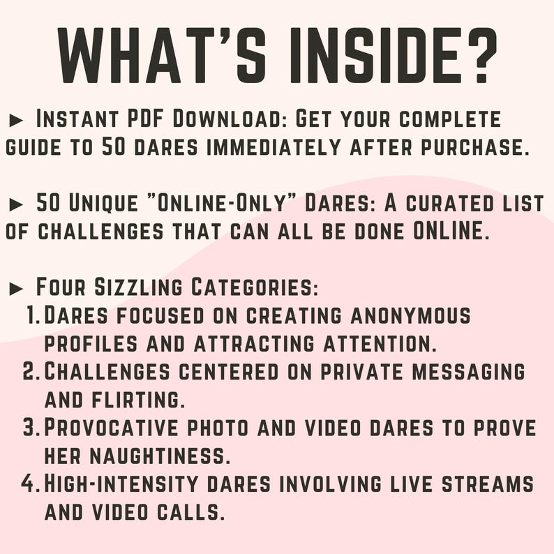 50 Onlineonly Hotwife Dares Kinky Couples Game for Digital &