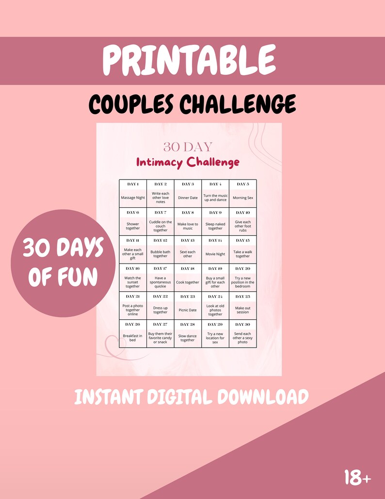 Intimacy 30 Day Challenge, Relationship Challenge Builder for Couples ...