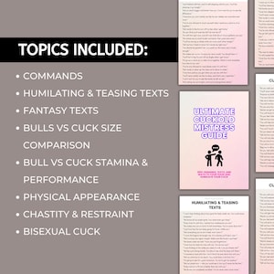 ultimate cuckold mistress guide for her, cuckold demands, cuckold sexting and text prompts, how to tease your cuckold husband ideas and cuckold dares and cuckold punishments for him