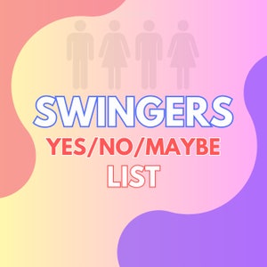 Swingers Yes No Maybe List for Hotwife Fantasy and Cuckold Couples, Hotwife Couples, 200+ Swinging Questions | Couple Swinger Lifestyle |