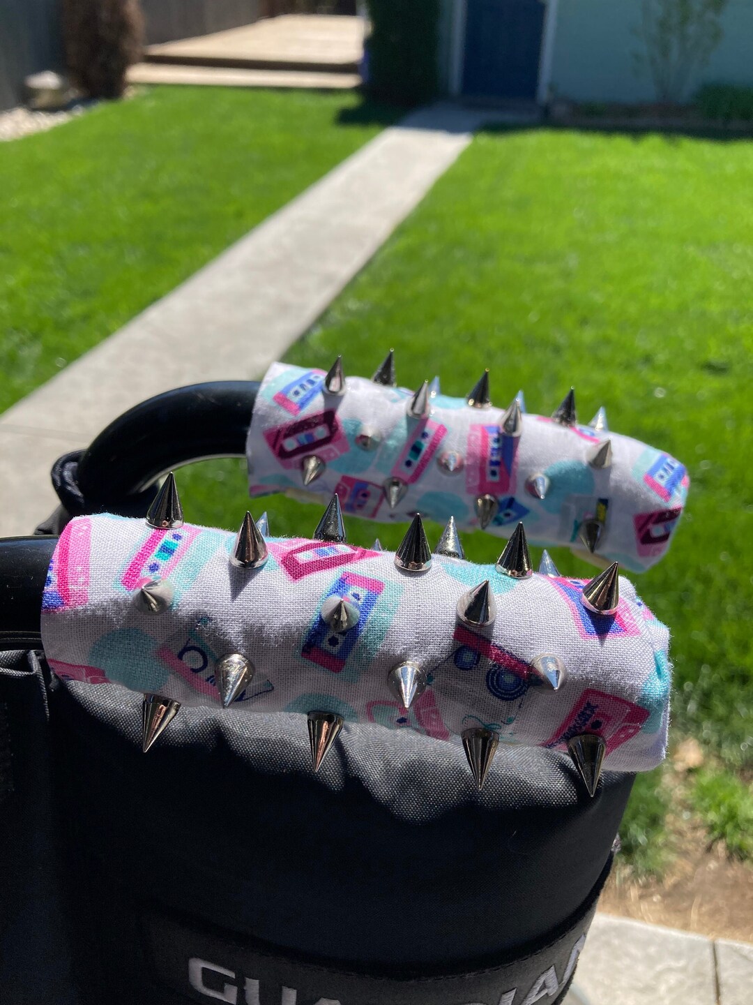 Antigrab Removable Wheelchair Handle Covers Spike Studded Etsy