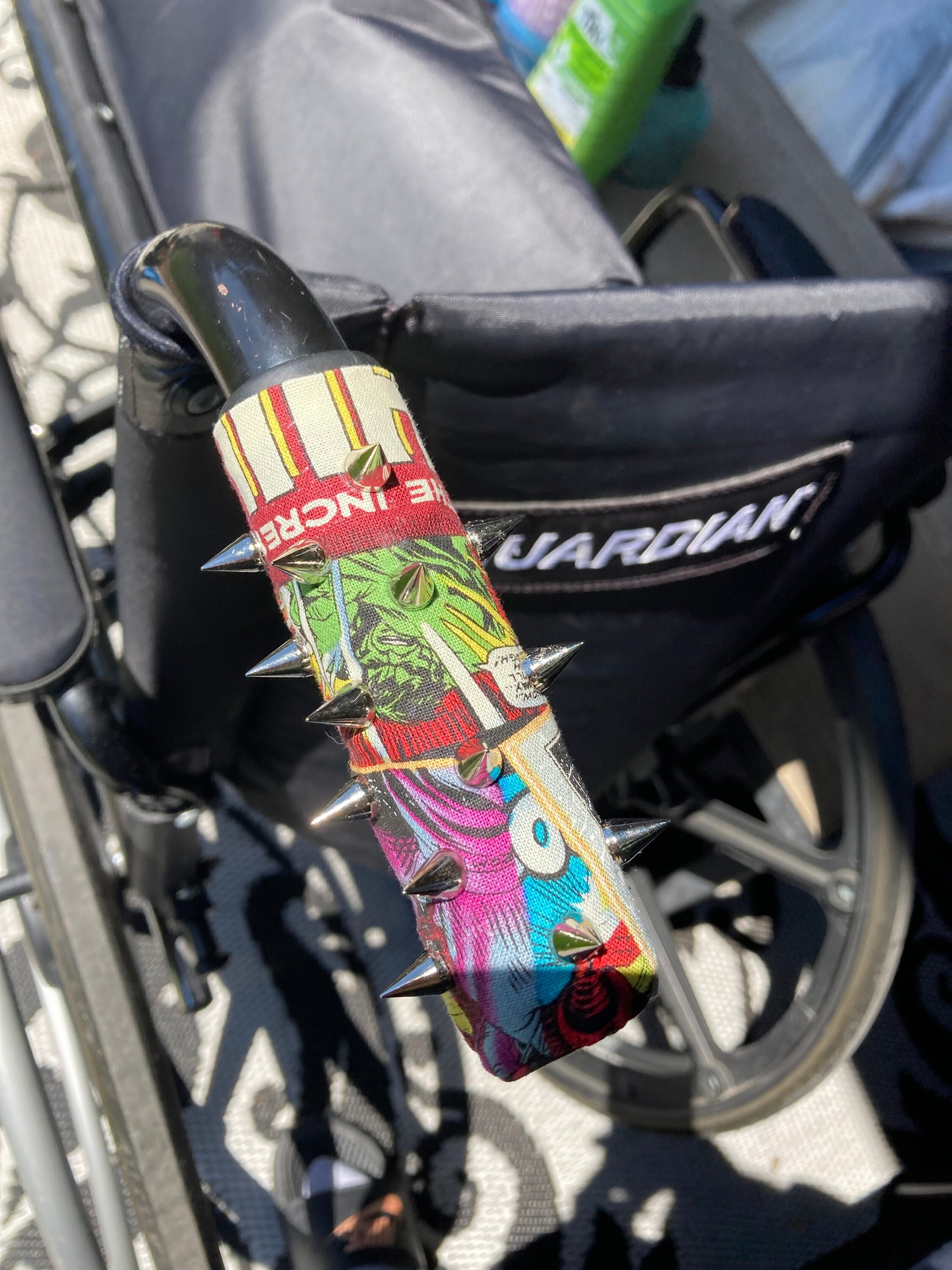 Antigrab Removable Wheelchair Handle Covers Spike Studded Etsy