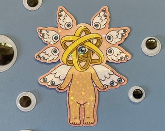 Biblically Accurate Sonny Angel Iridecent Sticker~ Vinyl Sticker~ Sonny Angel~ Biblically Accurate~ Kewpie~ laptop~ water bottle