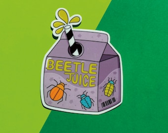Beetle Juice Vinyl Sticker~ Juice Box Vinyl Sticker~ laptops~ Water bottles~ Beetles~ Puns