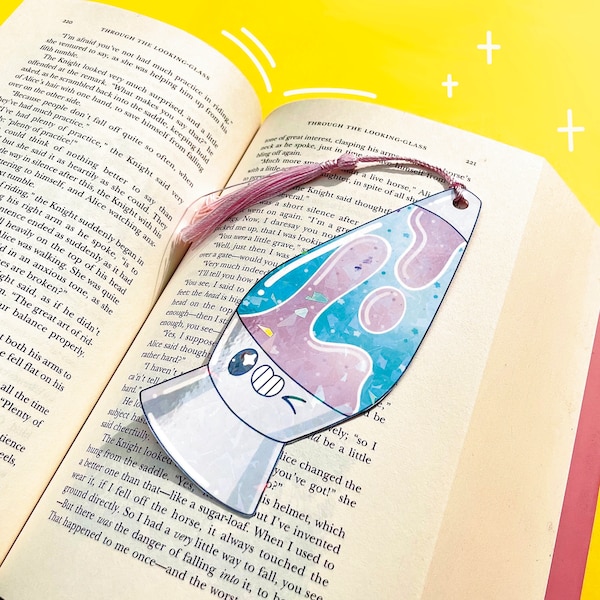 Groovy Lava Lamp Bookmark~ Iridescent Bookmark~ Purple and Blue Lava Lamp~ Cute Bookmark~ 6”x2.5” Bookmark