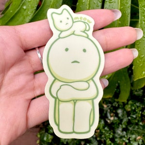 Smiski Cat Sticker - Kawaii Cute Vinyl Waterproof Sticker