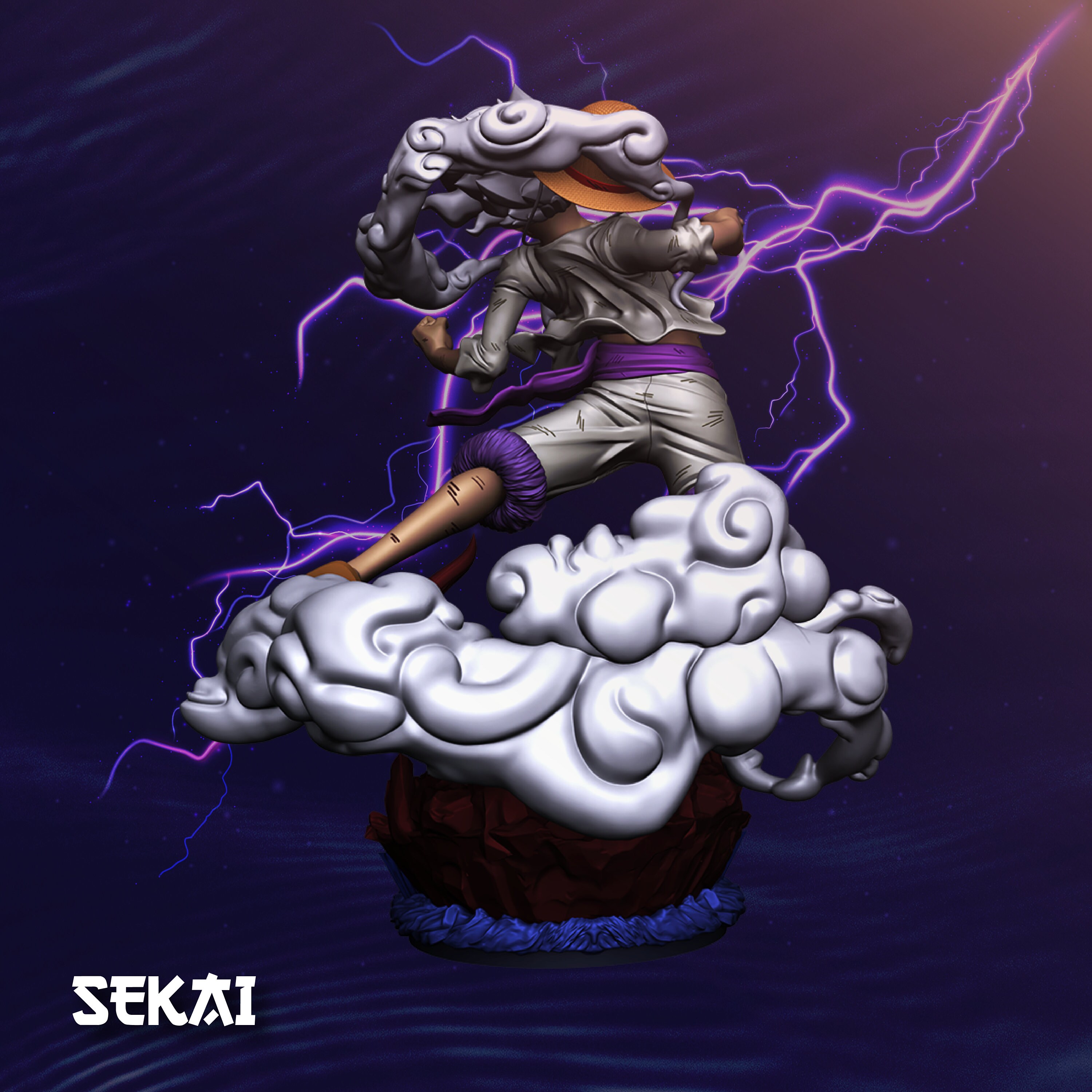 Epic Monkey D Luffy One Piece Anime Character Sculpture 3d Printed